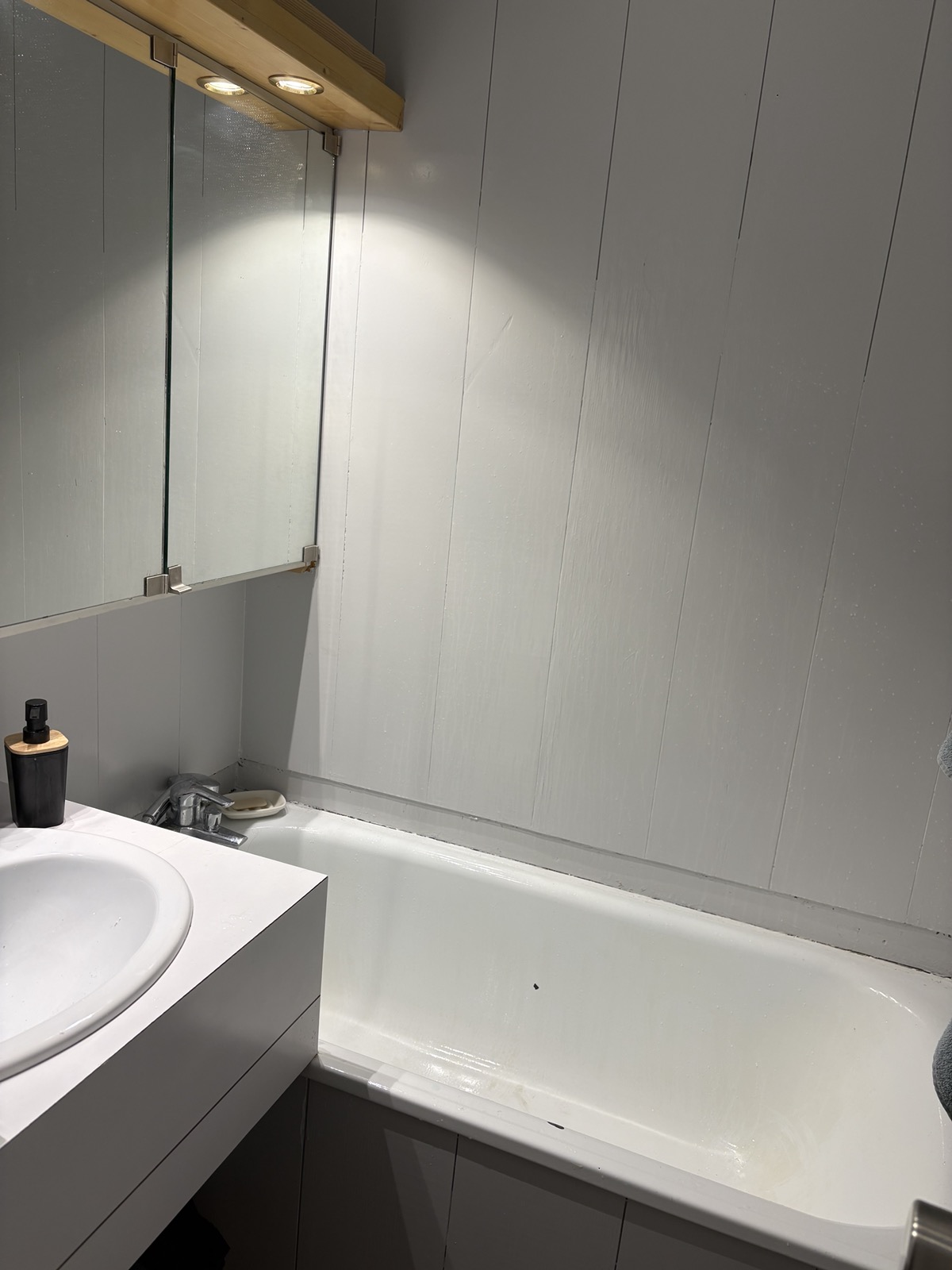 Salle de bain avec baignoire